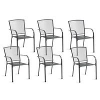 FORTIA 6pc Outdoor Dining Chair Set, for Outside with E-coating