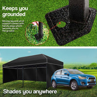 Red Track 3x6m Folding Gazebo Shade Outdoor BLACK Foldable Marquee Pop-Up