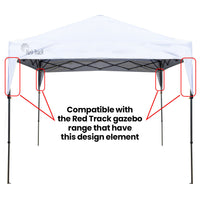 RED TRACK 3x Side Walls for 3x3m Gazebo, White