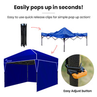 RED TRACK 3.6x2.2m Ultra Compact Folding Gazebo, Walls, Carry bag, Portable Outdoor Popup Marquee for Camping Beach, Navy Blue