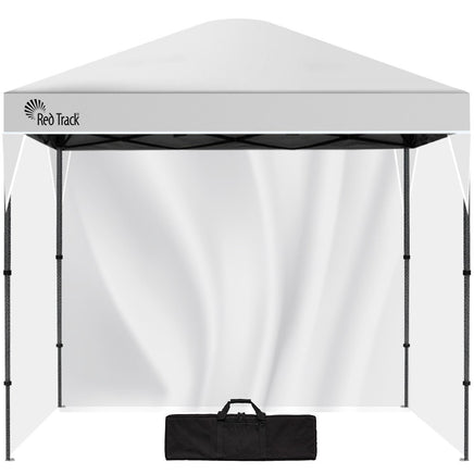 RED TRACK 3x3m Ultra Compact Folding Gazebo, Walls, Carry bag, Portable Outdoor Popup Marquee for Camping Beach, White