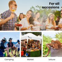 RED TRACK 3x3m Ultra Compact Folding Gazebo, Walls, Carry bag, Portable Outdoor Popup Marquee for Camping Beach, White