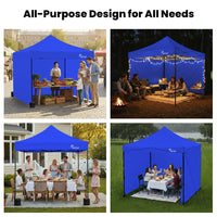 RED TRACK 3x3m Premium Pop Up Gazebo Marquee, Patented Steel Cable Canopy Support System, Wheeled Carry Bag, Side Walls, UV Block, Reinforced Frame, Blue