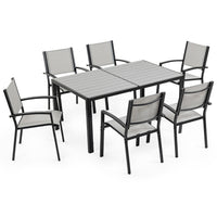 FORTIA 7pc Outdoor Dining Furniture Set, Table and Chairs Setting for Outside