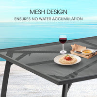 FORTIA 7pc Outdoor Dining Furniture Set, Rectangular Table and Chairs Setting for Outside