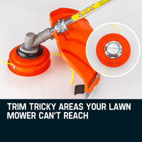 MTM 62cc 7in1 Brush Cutter Long Reach Garden Multi-Tool , Pole Trimmer, Hedge & Line Trimmer, 12" Tree Trimming Pruning, 2 Extension Shafts