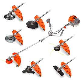 MTM 62cc 7in1 Brush Cutter Garden Multi-Tool , Pole Hedge & Line Trimmer, Bullhorn Handle, 12" Tree Trimming Pruning