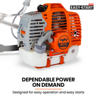 MTM 62cc 7in1 Brush Cutter Garden Multi-Tool , Pole Hedge & Line Trimmer, Bullhorn Handle, 12" Tree Trimming Pruning