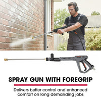 JET-USA Commercial Diesel High-Pressure Washer Cleaner, Electric Start 10hp 418cc, 15m Steel Braided Hose, Adjustable Triplex Pump - DX800