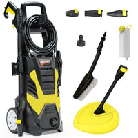 JET-USA RX535 Electric High Pressure Washer, 2600PSI 2 Nozzles, Brush Head, Deck Cleaner, Detergent Bottle