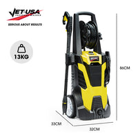 JET-USA RX540 Electric High Pressure Washer, 2800PSI 2 Nozzles, Brush Head, Deck Cleaner, Detergent Bottle, 10M Hose