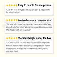 1HP Submersible Bore Water Pump Deep Well Irrigation Stainless Steel 240V