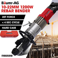 BAUMR-AG 10-22mm 1200W Heavy-Duty Electric Hydraulic Rebar Bender, Carry Case