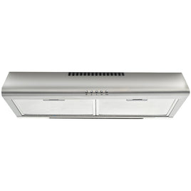 EUROCHEF 60cm Fixed Stainless Steel Rangehood, Quiet 3-Speed, 4-Layer Dishwashable Filters, Halogen Lights EFR60S