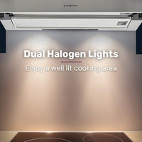 EUROCHEF 60cm Slideout Stainless Steel Rangehood, Quiet 2-Speed, 3-Layer Dishwashable Filters, Halogen Lights ESR60S