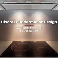 EUROCHEF 60cm Undermount Rangehood Stainless Steel, Quiet 3-Speed, 3-Layer Dishwashable Filter, LED Lights EUR60S