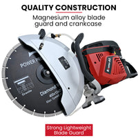 BAUMR-AG 400mm Professional Concrete Demolition Saw 94cc 2-Stroke, Wet and Dry Demo Cutting, 16" Diamond Blade, Anti-Vibration System