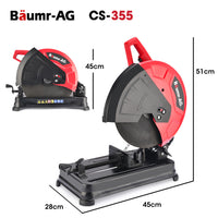 Baumr-AG 2400W 355mm 14" Metal Cut Off Cold Saw, Soft Start, 45 Degree Mitre Chop