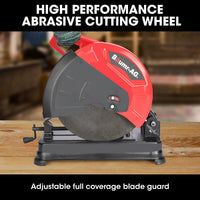 Baumr-AG 2400W 355mm 14" Metal Cut Off Cold Saw, Soft Start, 45 Degree Mitre Chop