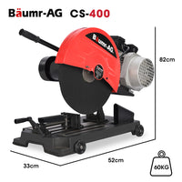 Baumr-AG 2400W 400mm 16" Metal Cut Off Cold Saw, Commercial Grade, Brushless Motor, Soft Start, 45 Degree Mitre Chop