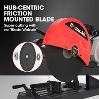 Baumr-AG 2400W 400mm 16" Metal Cut Off Cold Saw, Commercial Grade, Brushless Motor, Soft Start, 45 Degree Mitre Chop