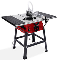 BAUMR-AG 2000W 255mm 10" Compound Table Saw, with Stand, Expandable Worktop, Vacuum Port, 45 Degree Bevel, +/- 45 Degree Mitre, Anti-tip