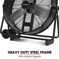 BAUMR-AG 24" 610mm 260W Industrial Mobile Floor Drum Fan, Tilting, Large, Commercial, Heavy-duty Frame, EESS Certified