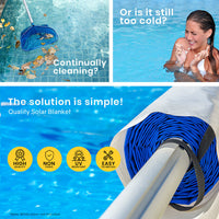 AURELAQUA Pool Cover Roller and 10x5m Solar Blanket 500 Micron, Blue