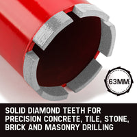 Baumr-AG Diamond Core Drill Bit 63mm Concrete Wet Dry Tile Stone Brick Marble 1-1/4 UNC