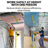 UNIMAC Drywall & Panel Lifter, 1200 x 3600 68kg Max Gyprock Sheet, Galvanised, No-mark Locking Castors