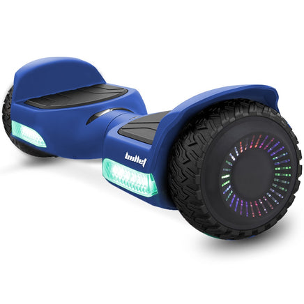 BULLET SX-2500 Hoverboard Scooter, 500W Brushless, UL Certified, AU Compliant, 6.5-inch Off-Road Style Tyres, Superior Self Balancing System, LED Lights, Blue