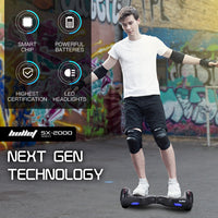 BULLET SX-2000 Hoverboard Scooter, 500W Brushless, UL Certified, AU Compliant, Superior Self Balancing System, LED Lights, Black
