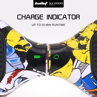 BULLET SX-2000 Hoverboard Scooter, 500W Brushless, Superior Self Balancing System, UL Certified, LED Lights, Hip Hop Design