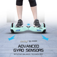 BULLET SX-2000 Hoverboard Scooter, 500W Brushless, UL Certified, AU Compliant, Superior Self Balancing System, LED Lights, Mint Green