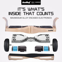 BULLET SX-4000 Hoverboard Scooter, 8.5" Wheels, 700W Brushless, Superior Self Balancing System, UL Certified, LED Lights, Carry Bag, Bronze