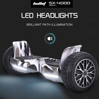 BULLET SX-4000 Hoverboard Scooter, 8.5" Wheels, 700W Brushless, Superior Self Balancing System, UL Certified, LED Lights, Carry Bag, Camo