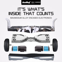 BULLET SX-4000 Hoverboard Scooter, 8.5" Wheels, 700W Brushless, Superior Self Balancing System, UL Certified, LED Lights, Carry Bag, Camo