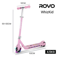 KIDS WhizKid Electric Scooter, Ages 5-11, Adjustable Height, Lithium Battery, Brushless Motor, Pink