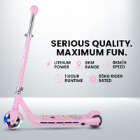 KIDS WhizKid Electric Scooter, Ages 5-11, Adjustable Height, Lithium Battery, Brushless Motor, Pink