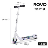 KIDS WhizKid Electric Scooter, Ages 5-11, Adjustable Height, Lithium Battery, Brushless Motor, White