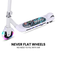 KIDS WhizKid Electric Scooter, Ages 5-11, Adjustable Height, Lithium Battery, Brushless Motor, White