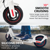 Valk Synergy 7 MkII Electric Scooter 500W 15Ah, Motorised eScooter for Adults, White