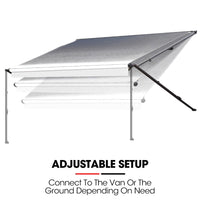 Shade Shield 15ft x 8ft Caravan Retractable Awning, Powder Coated 6063 Aluminium and Vinyl, for Caravan, Motorhome, RV, Work Trailer