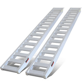 BULLET Pair of 3.8m Aluminium Loading Ramps, 4000kg Total Capacity, Heavy-Duty, 80cm Max Height, Safety Pin, for Car, 4x4, Ride on Mower, ATV, Mini Excavator