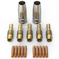 ROSSI 17pc Welding Consumables Kit to Suit MIG/MAG 14-15AK Torch, Includes Shield Cups, Gas Diffusers