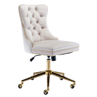 Velvet Home Office Chair- Beige