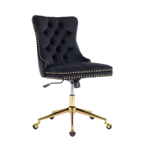 Velvet Home Office Chair- Black