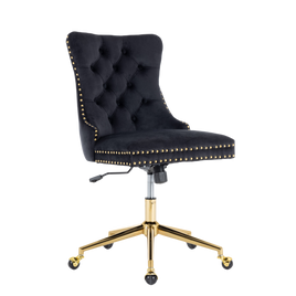 Velvet Home Office Chair- Black