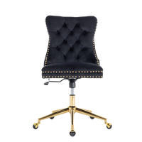 Velvet Home Office Chair- Black