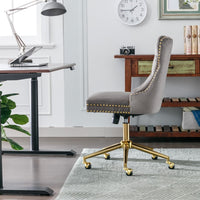 Velvet Home Office Chair- Grey